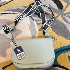IZOD Light Green Crossbody Bag with Black Strap